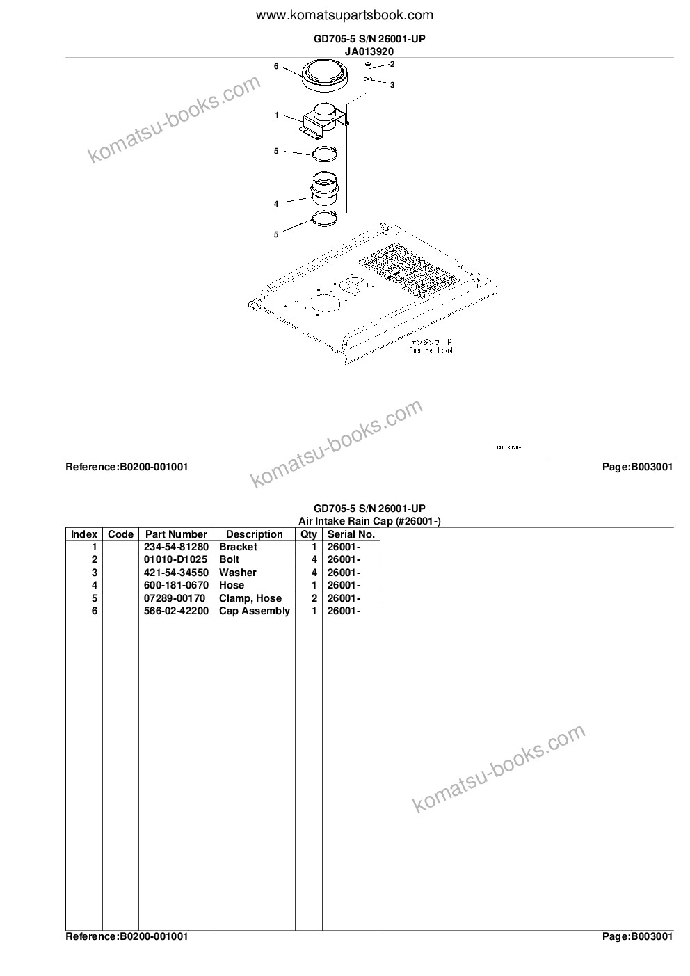 Komatsu gd705-5 s/n 26001-up Parts catalog cover Page 9 Komatsu gd705-5 s/n 26001-up Parts catalog cover Page 9