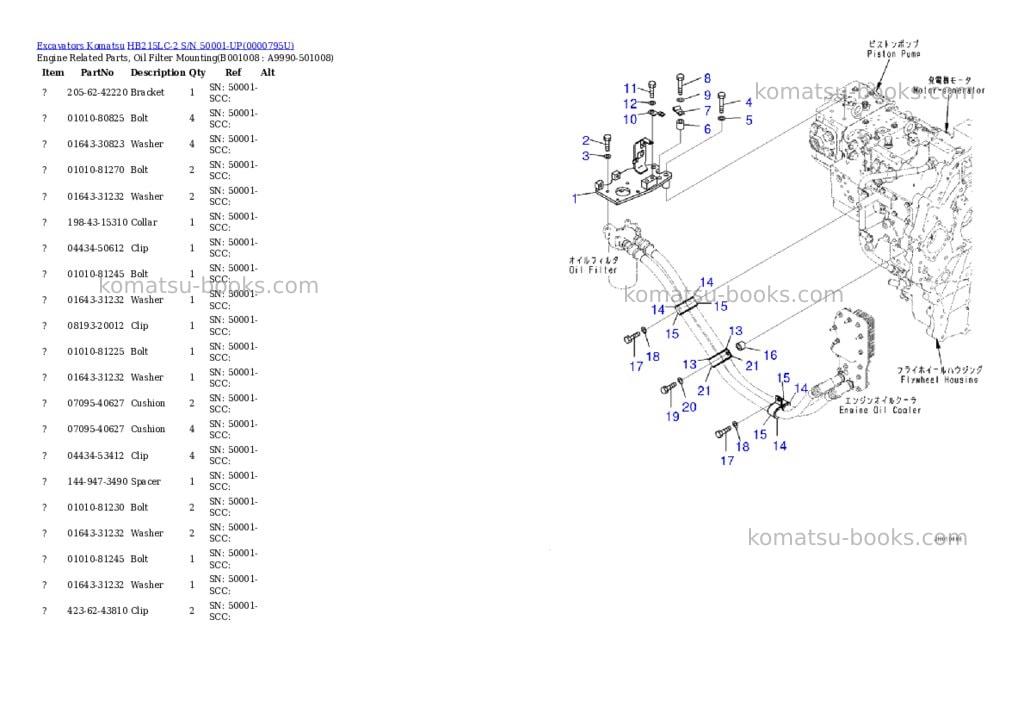 Komatsu hb215lc-2 s/n 50001-up Parts catalog cover Page 4