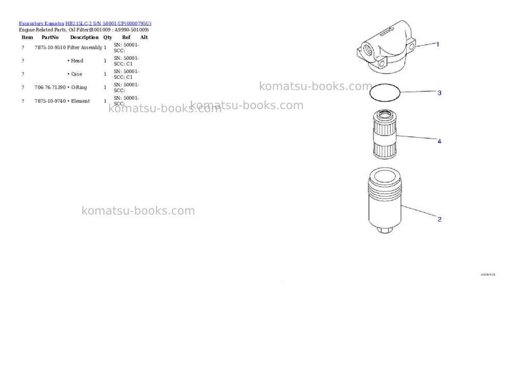 Komatsu hb215lc-2 s/n 50001-up Parts catalog cover Page 5