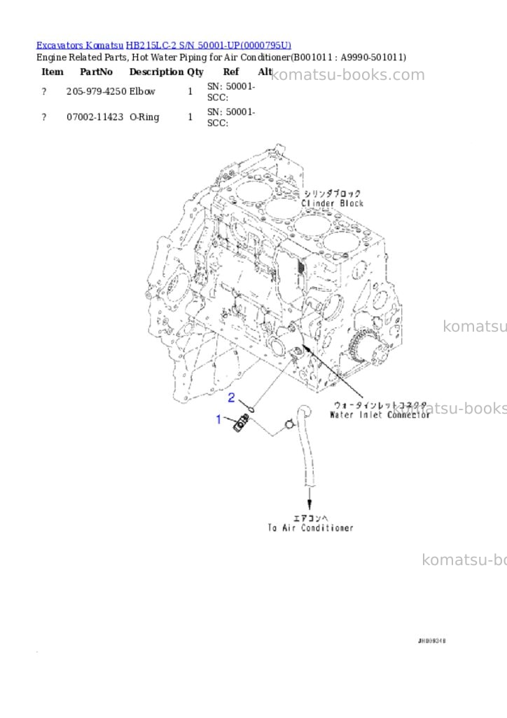 Komatsu hb215lc-2 s/n 50001-up Parts catalog cover Page 7