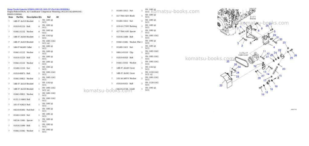 Komatsu HM400-3M0 S/N 5001-UP (For KAL) Parts catalog cover Page 4