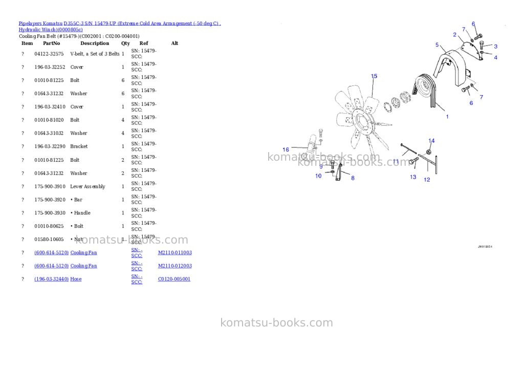 Komatsu d355c-3 s/n 15479-up extreme cold area arrangement -50 deg c , hydraulic winch Parts catalog cover Page 3 Komatsu d355c-3 s/n 15479-up extreme cold area arrangement -50 deg c , hydraulic winch Parts catalog cover Page 3