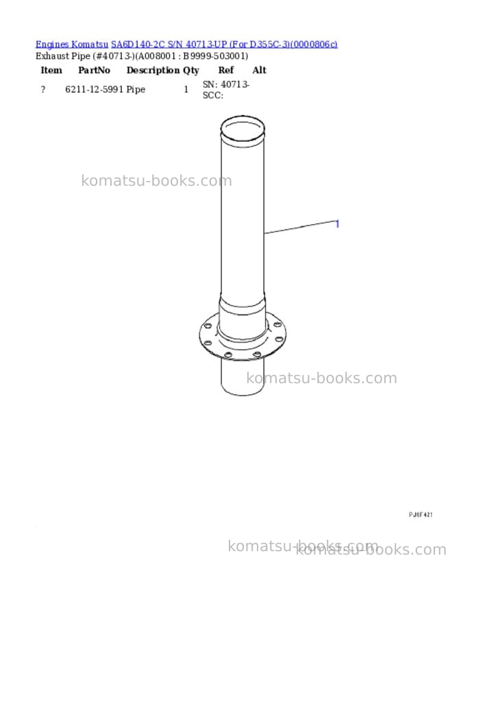 Komatsu sa6d140-2c s/n 40713-up for d355c-3 Parts catalog cover Page 11 Komatsu sa6d140-2c s/n 40713-up for d355c-3 Parts catalog cover Page 11