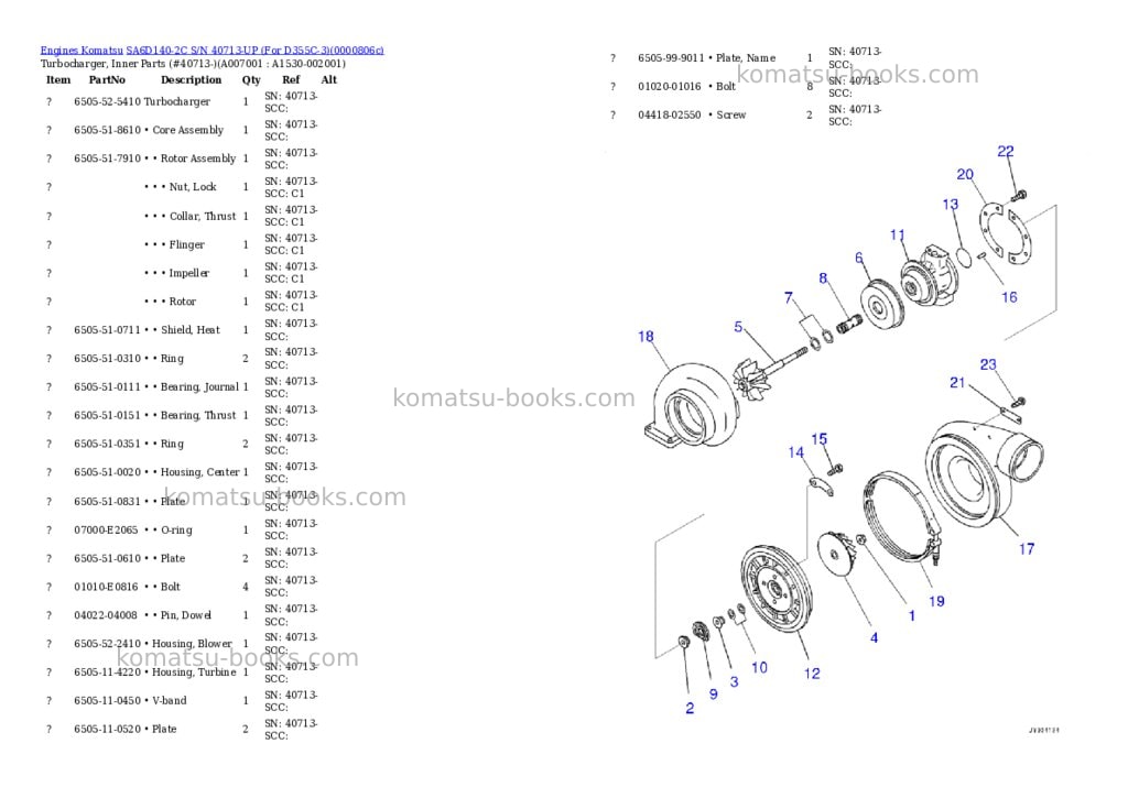 Komatsu sa6d140-2c s/n 40713-up for d355c-3 Parts catalog cover Page 8 Komatsu sa6d140-2c s/n 40713-up for d355c-3 Parts catalog cover Page 8