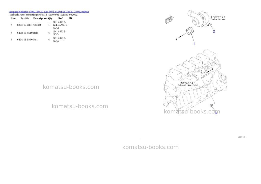 Komatsu sa6d140-2c s/n 40713-up for d355c-3 Parts catalog cover Page 9 Komatsu sa6d140-2c s/n 40713-up for d355c-3 Parts catalog cover Page 9