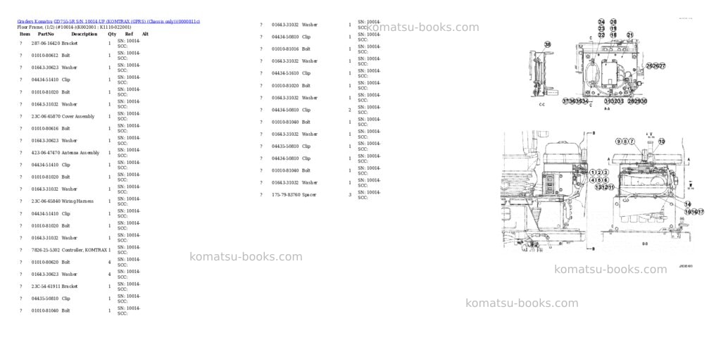 Komatsu gd755-5r s/n 10014-up komtrax gprs chassis only Parts catalog cover Page 2 Komatsu gd755-5r s/n 10014-up komtrax gprs chassis only Parts catalog cover Page 2