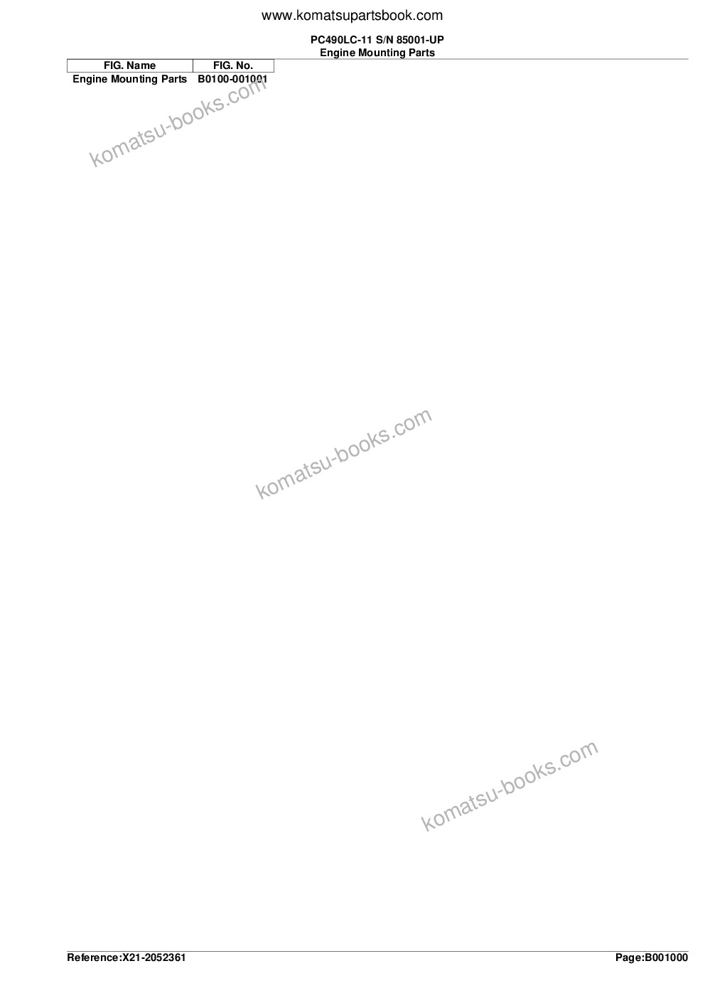 Komatsu PC490LC-11 S/N 85001-UP Parts catalog cover Page 3 Komatsu PC490LC-11 S/N 85001-UP Parts catalog cover Page 3