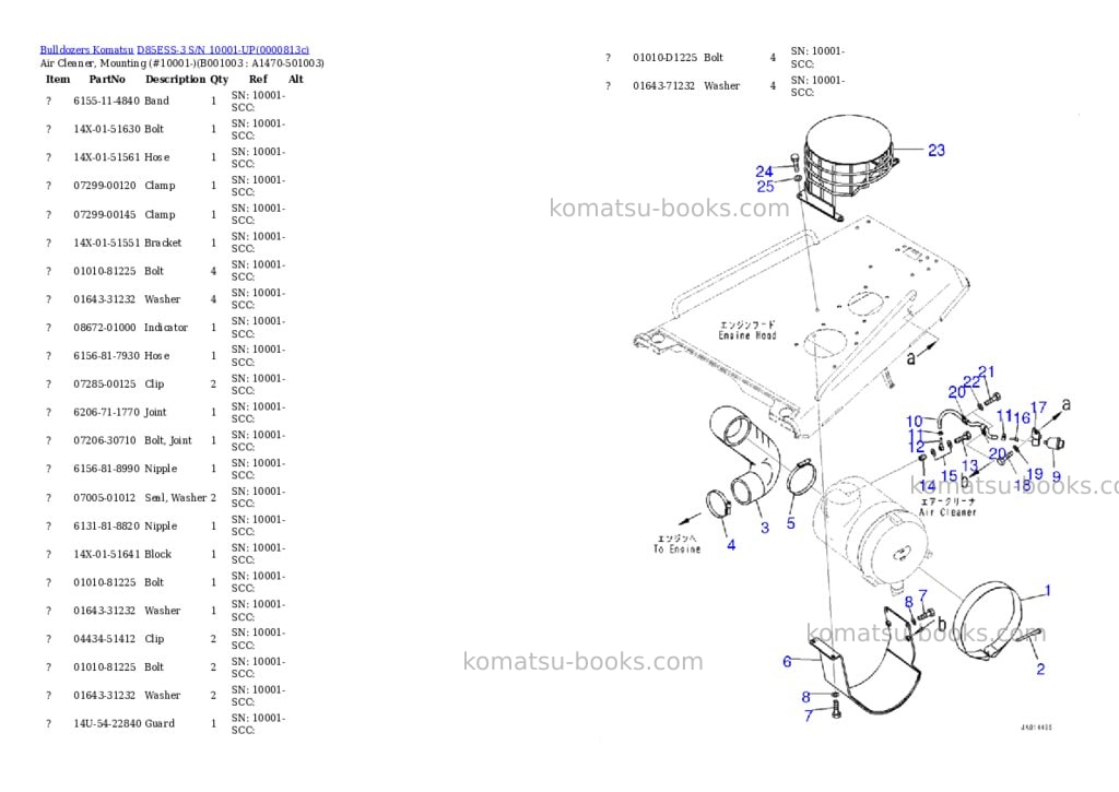 Komatsu d85ess-3 s/n 10001-up Parts catalog cover Page 2 Komatsu d85ess-3 s/n 10001-up Parts catalog cover Page 2