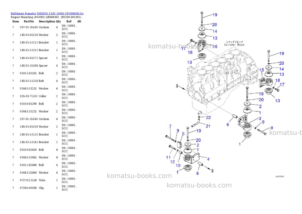 Komatsu d85ess-3 s/n 10001-up Parts catalog cover Page 5 Komatsu d85ess-3 s/n 10001-up Parts catalog cover Page 5