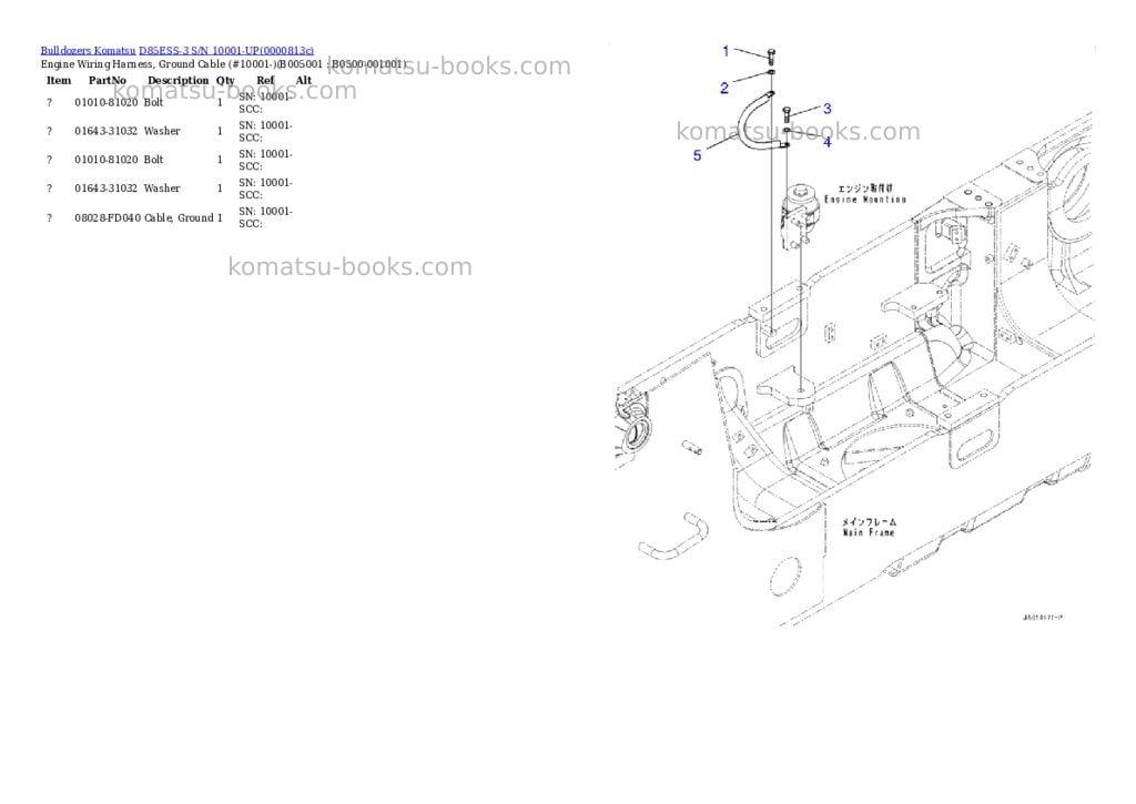 Komatsu d85ess-3 s/n 10001-up Parts catalog cover Page 6 Komatsu d85ess-3 s/n 10001-up Parts catalog cover Page 6