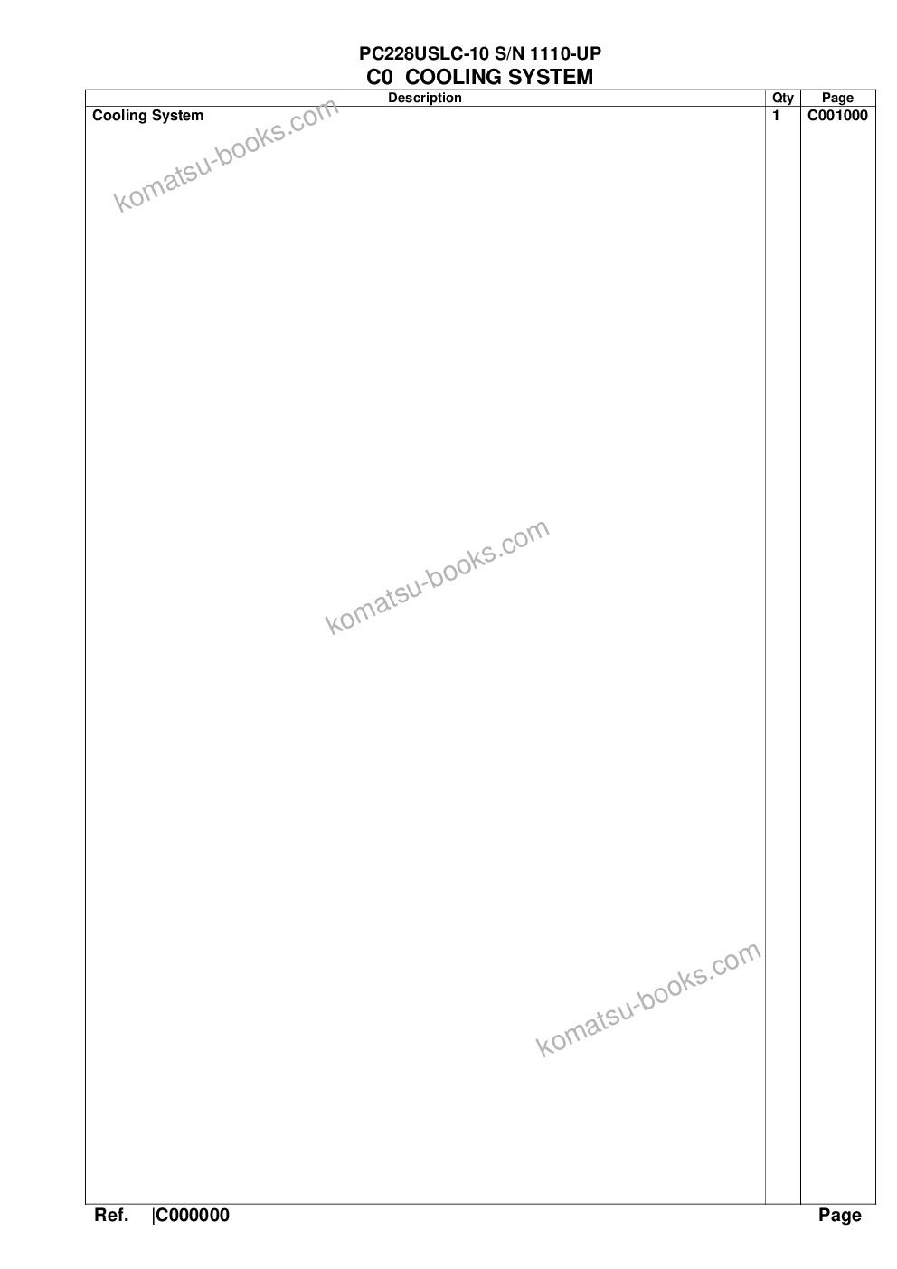 Komatsu pc228uslc-10 s/n 1110-up Parts catalog cover Page 3 Komatsu pc228uslc-10 s/n 1110-up Parts catalog cover Page 3