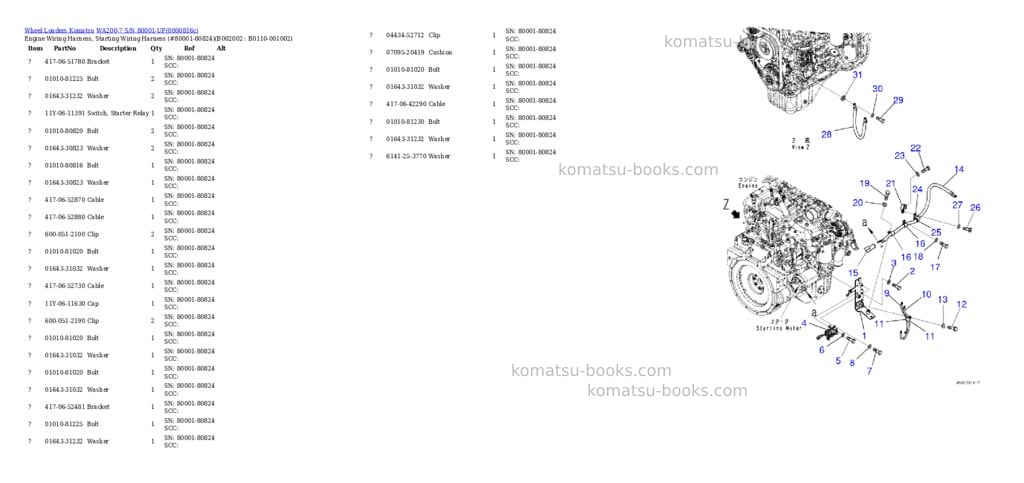 Komatsu WA200-7 S/N 80001-UP Parts catalog cover Page 2