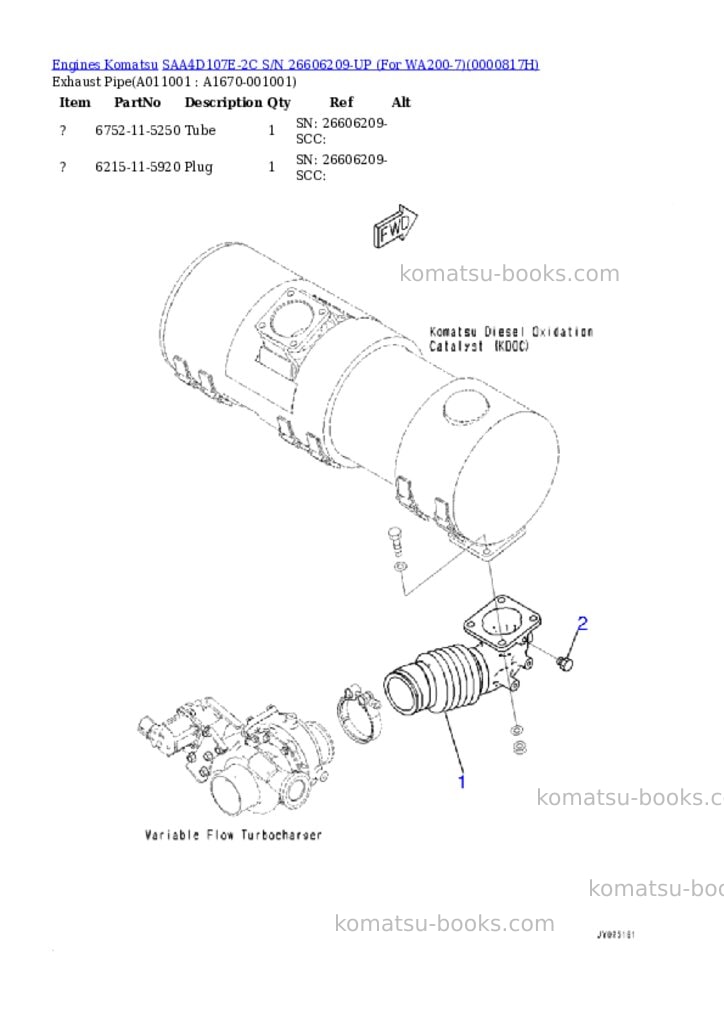 Komatsu saa4d107e-2c s/n 26606209-up for wa200-7 Parts catalog cover Page 10 Komatsu saa4d107e-2c s/n 26606209-up for wa200-7 Parts catalog cover Page 10