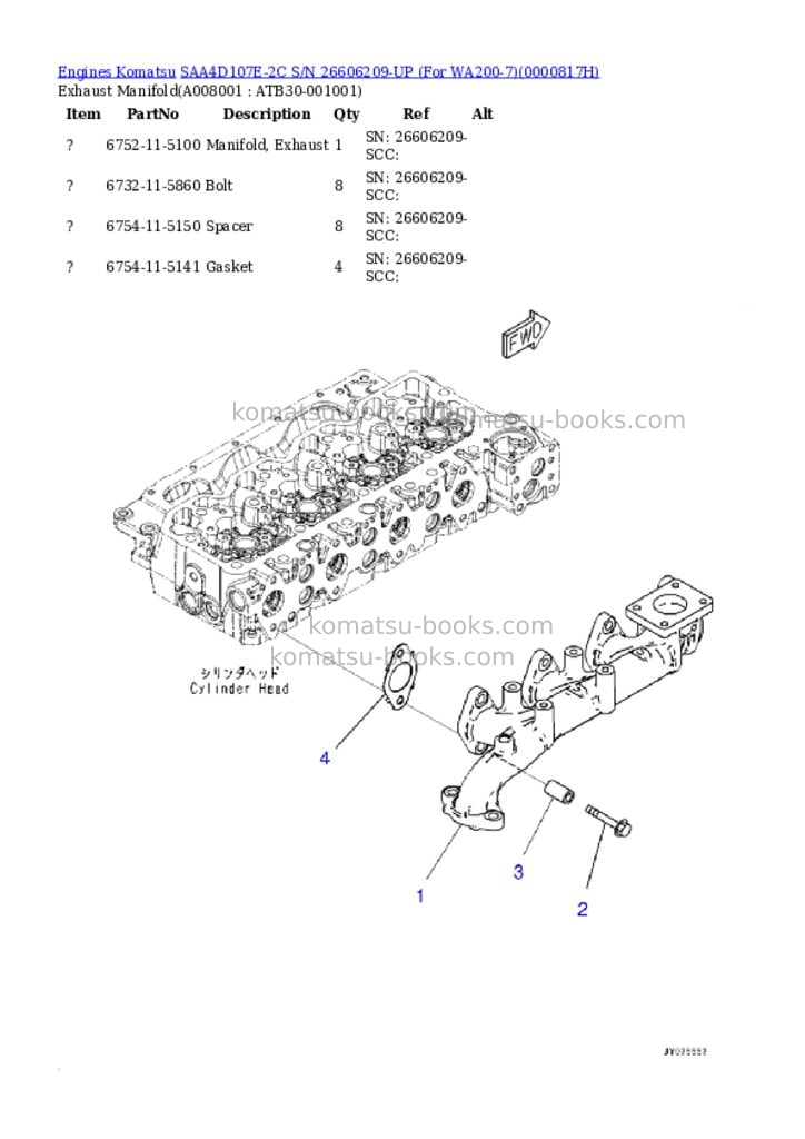 Komatsu saa4d107e-2c s/n 26606209-up for wa200-7 Parts catalog cover Page 7 Komatsu saa4d107e-2c s/n 26606209-up for wa200-7 Parts catalog cover Page 7
