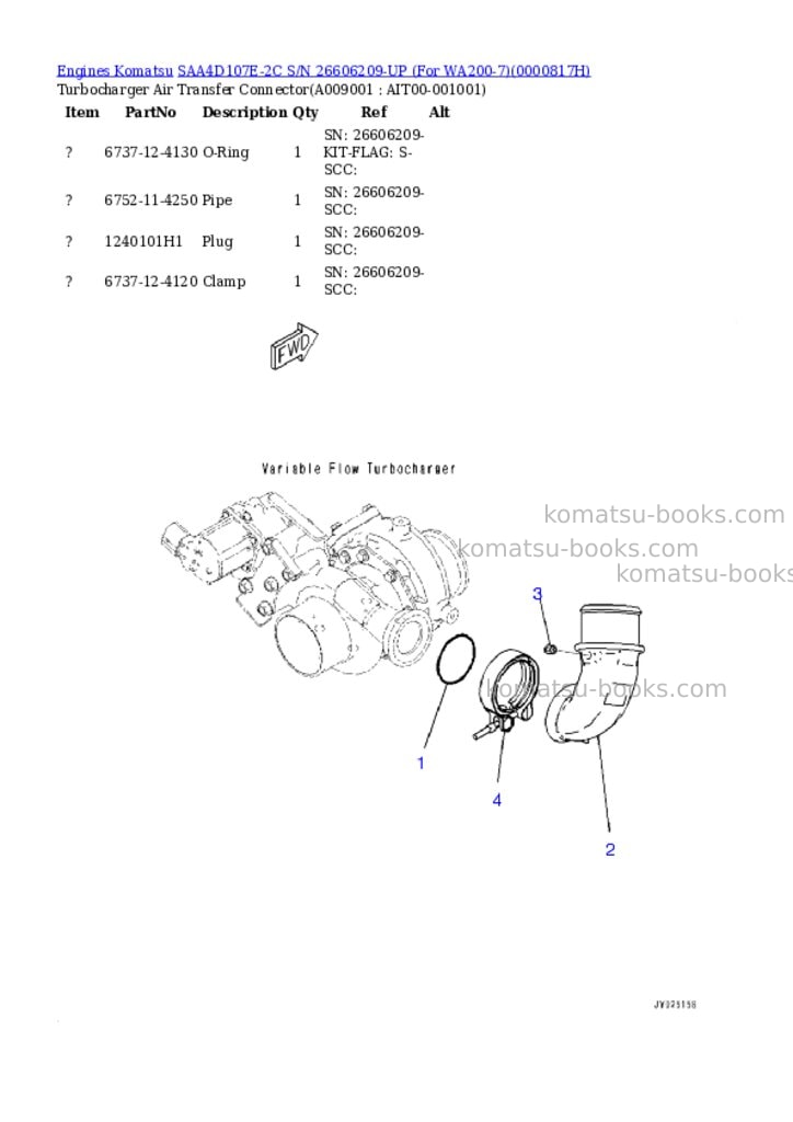 Komatsu saa4d107e-2c s/n 26606209-up for wa200-7 Parts catalog cover Page 8 Komatsu saa4d107e-2c s/n 26606209-up for wa200-7 Parts catalog cover Page 8
