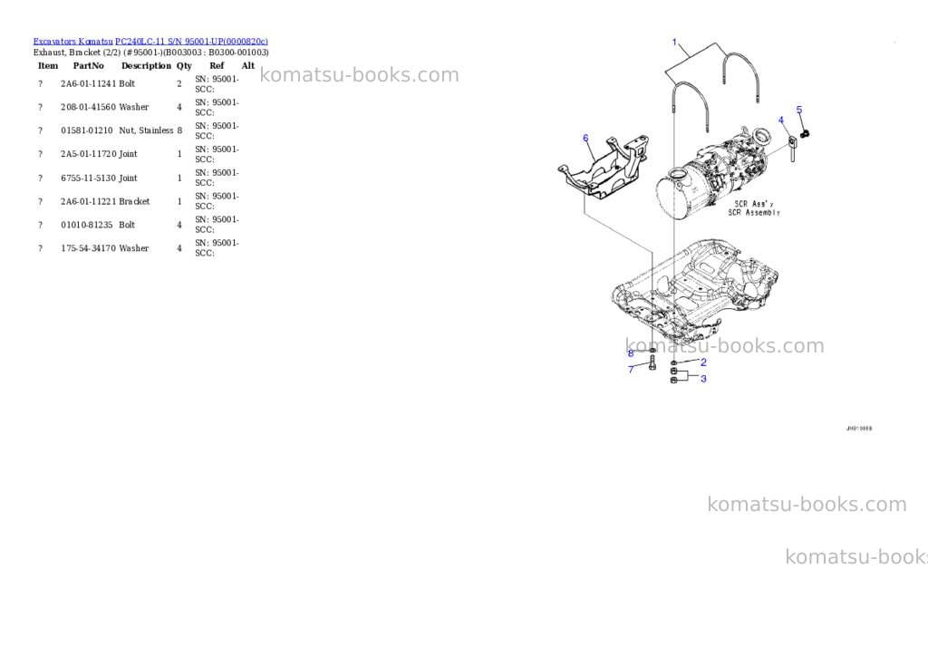 Komatsu PC240LC-11 S/N 95001-UP Parts catalog cover Page 7 Komatsu PC240LC-11 S/N 95001-UP Parts catalog cover Page 7