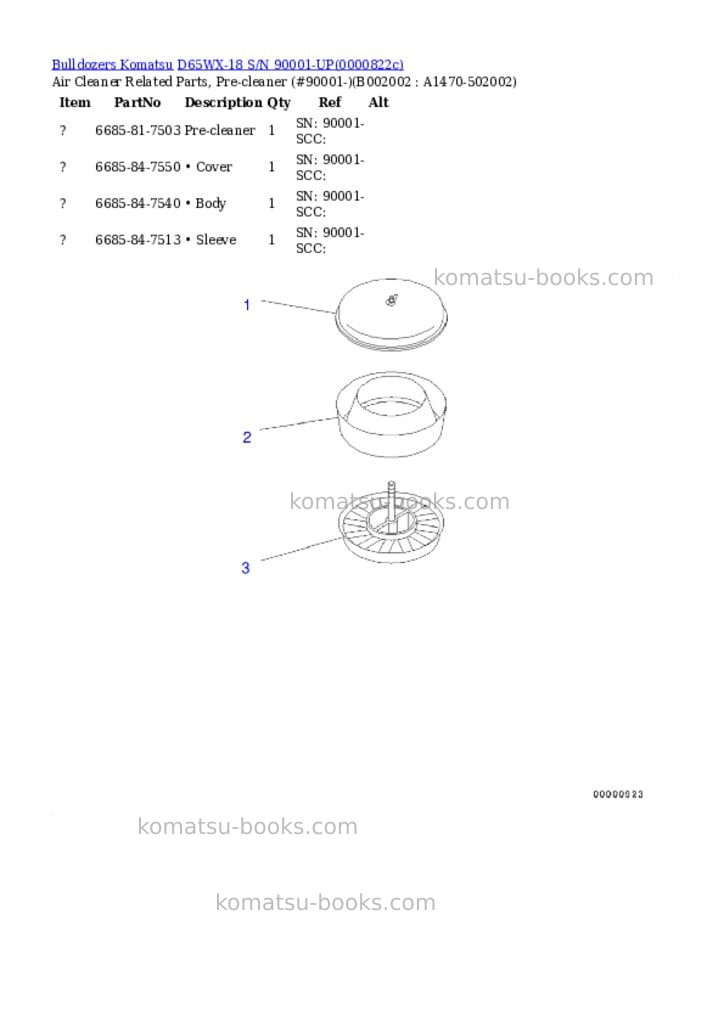 Komatsu d65wx-18 s/n 0-up Parts catalog cover Page 3 Komatsu d65wx-18 s/n 0-up Parts catalog cover Page 3