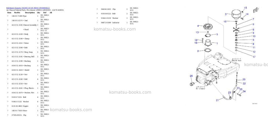 Komatsu d65wx-18 s/n 0-up Parts catalog cover Page 7 Komatsu d65wx-18 s/n 0-up Parts catalog cover Page 7
