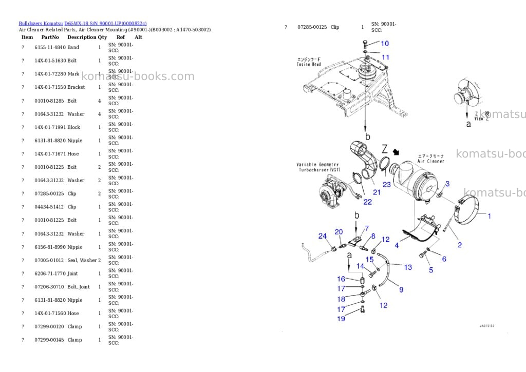Komatsu d65wx-18 s/n 0-up Parts catalog cover Page 8 Komatsu d65wx-18 s/n 0-up Parts catalog cover Page 8
