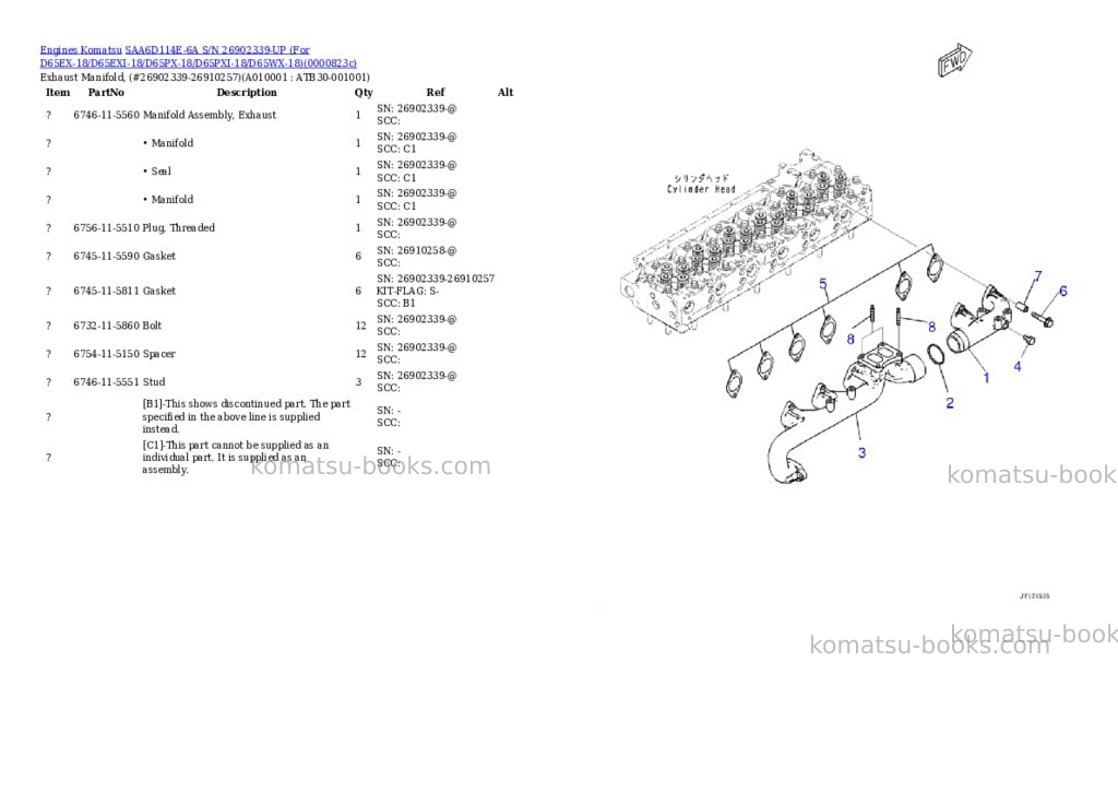 Komatsu saa6d114e-6a s/n 26902339-up for d65ex-18/d65exi-18/d65px-18/d65pxi-18/d65wx-18 Parts catalog cover Page 10 Komatsu saa6d114e-6a s/n 26902339-up for d65ex-18/d65exi-18/d65px-18/d65pxi-18/d65wx-18 Parts catalog cover Page 10