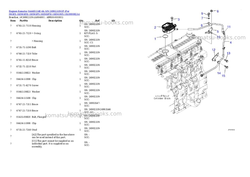 Komatsu saa6d114e-6a s/n 26902339-up for d65ex-18/d65exi-18/d65px-18/d65pxi-18/d65wx-18 Parts catalog cover Page 3 Komatsu saa6d114e-6a s/n 26902339-up for d65ex-18/d65exi-18/d65px-18/d65pxi-18/d65wx-18 Parts catalog cover Page 3
