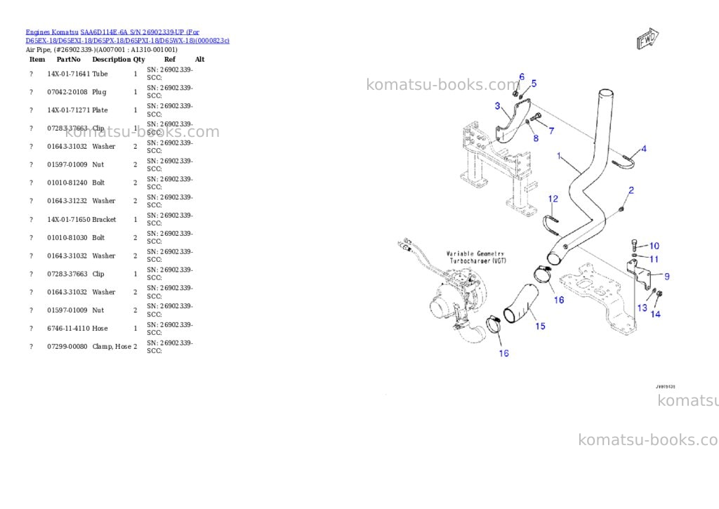 Komatsu saa6d114e-6a s/n 26902339-up for d65ex-18/d65exi-18/d65px-18/d65pxi-18/d65wx-18 Parts catalog cover Page 6 Komatsu saa6d114e-6a s/n 26902339-up for d65ex-18/d65exi-18/d65px-18/d65pxi-18/d65wx-18 Parts catalog cover Page 6