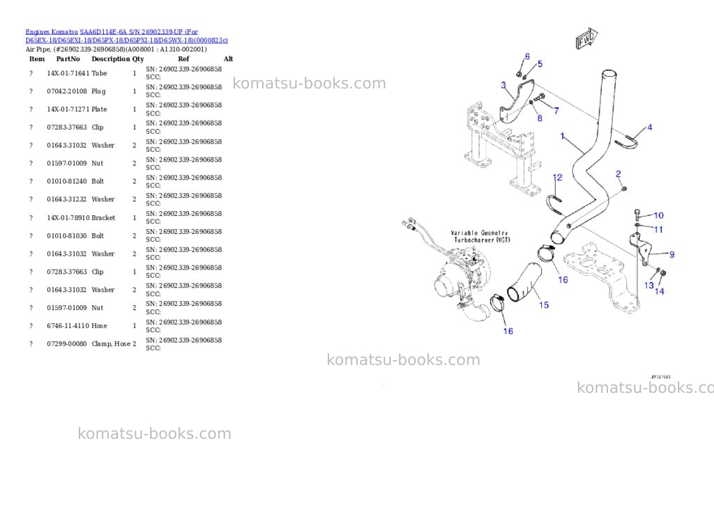 Komatsu saa6d114e-6a s/n 26902339-up for d65ex-18/d65exi-18/d65px-18/d65pxi-18/d65wx-18 Parts catalog cover Page 7 Komatsu saa6d114e-6a s/n 26902339-up for d65ex-18/d65exi-18/d65px-18/d65pxi-18/d65wx-18 Parts catalog cover Page 7