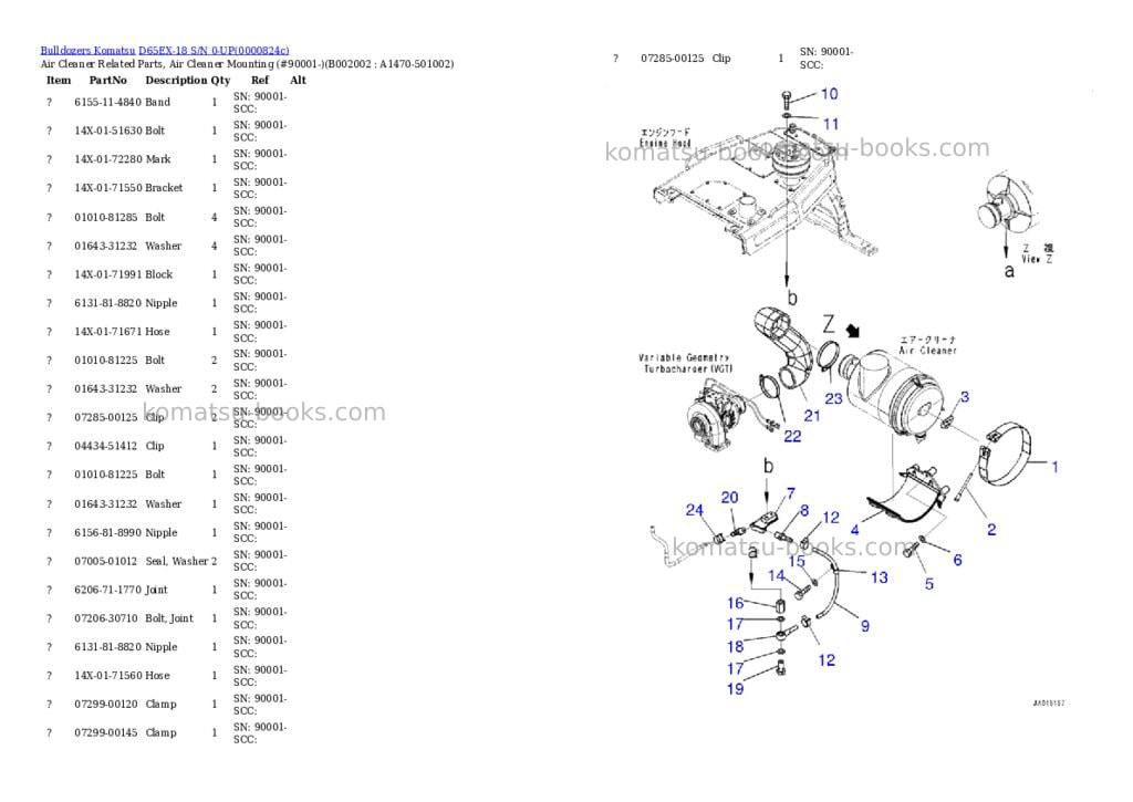 Komatsu d65ex-18 s/n 0-up Parts catalog cover Page 3 Komatsu d65ex-18 s/n 0-up Parts catalog cover Page 3