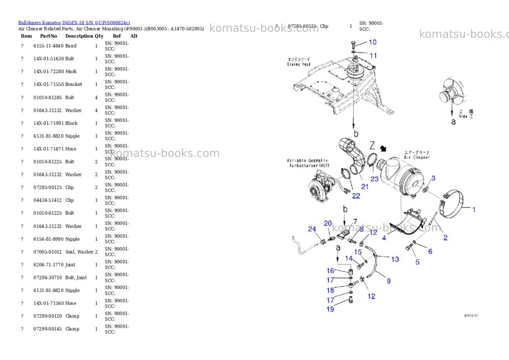 Komatsu d65ex-18 s/n 0-up Parts catalog cover Page 8 Komatsu d65ex-18 s/n 0-up Parts catalog cover Page 8