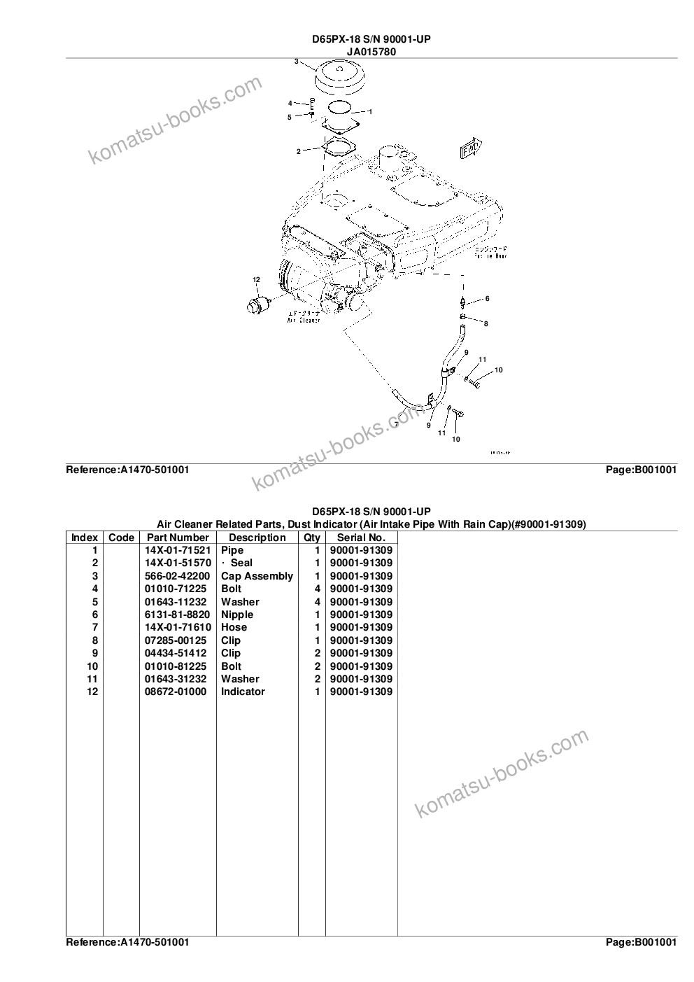 Komatsu d65px-18 s/n 90001-up Katalog części okładka Strona 4
