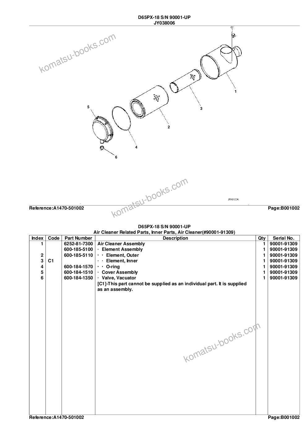 Komatsu d65px-18 s/n 90001-up Katalog części okładka Strona 5