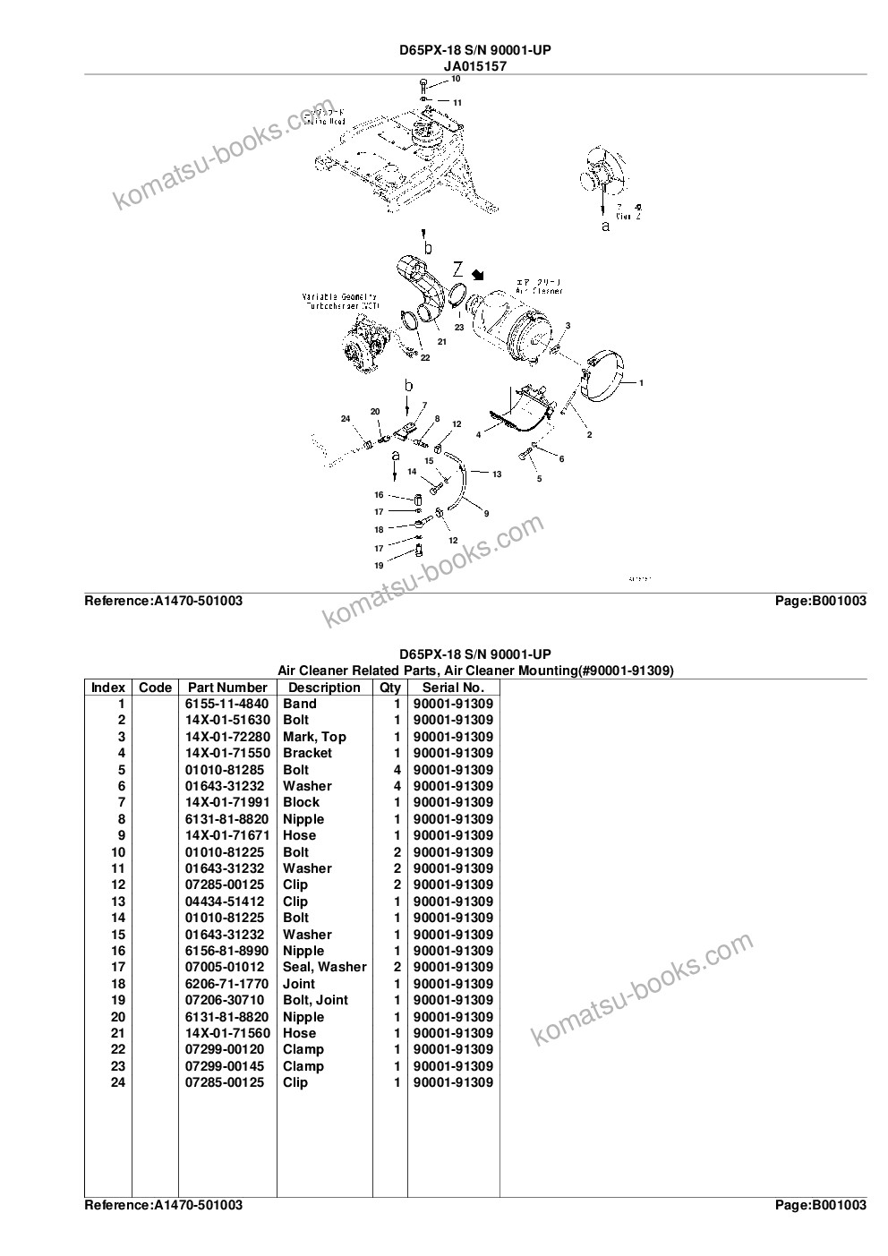 Komatsu d65px-18 s/n 90001-up Katalog części okładka Strona 6