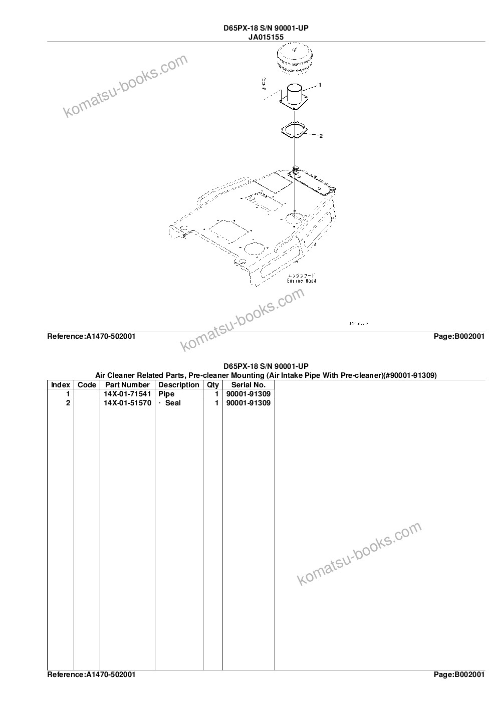 Komatsu d65px-18 s/n 90001-up Katalog części okładka Strona 8