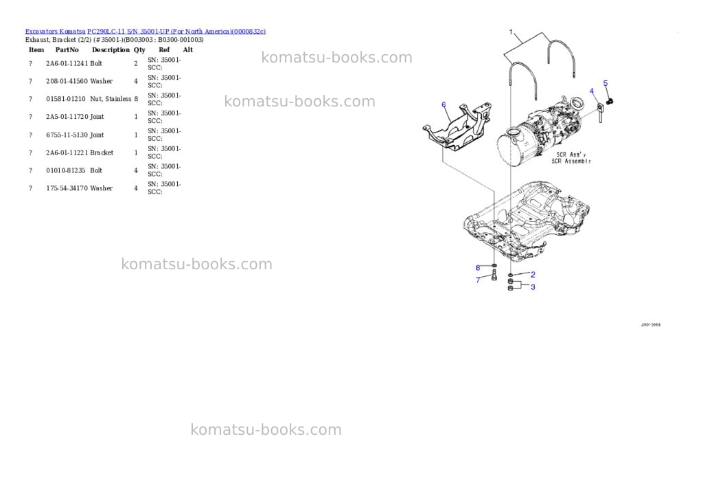 Komatsu PC290LC-11 S/N 35001-UP (For North America) Parts catalog cover Page 7 Komatsu PC290LC-11 S/N 35001-UP (For North America) Parts catalog cover Page 7