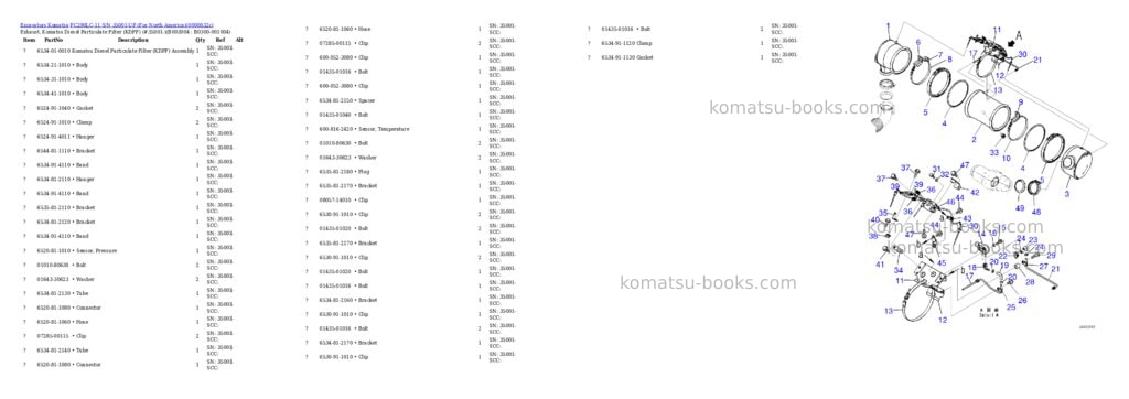 Komatsu PC290LC-11 S/N 35001-UP (For North America) Parts catalog cover Page 8 Komatsu PC290LC-11 S/N 35001-UP (For North America) Parts catalog cover Page 8