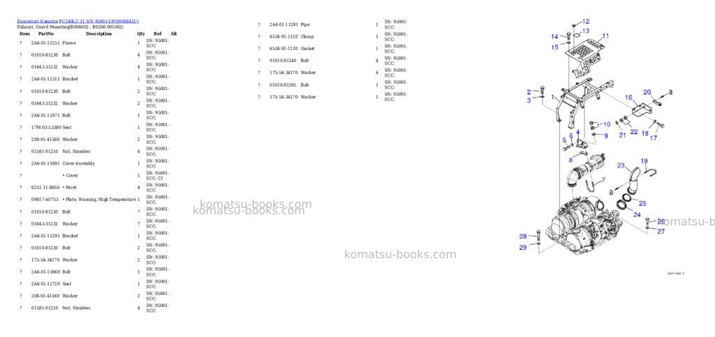 Komatsu pc240lc-11 s/n 95001-up Parts catalog cover Page 7 Komatsu pc240lc-11 s/n 95001-up Parts catalog cover Page 7