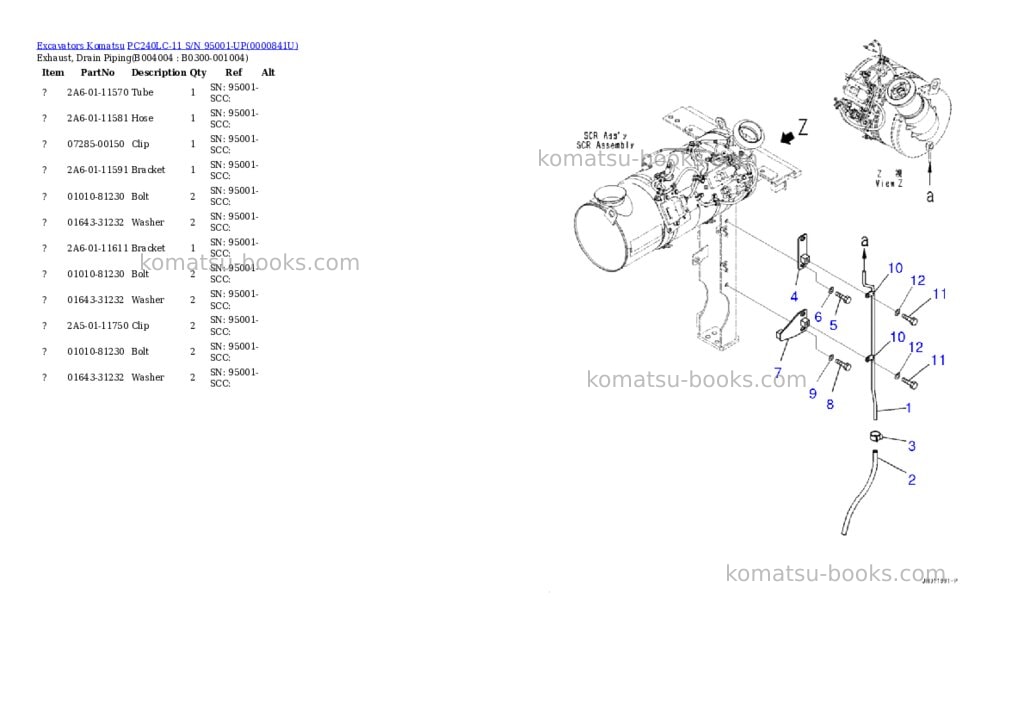 Komatsu pc240lc-11 s/n 95001-up Parts catalog cover Page 9 Komatsu pc240lc-11 s/n 95001-up Parts catalog cover Page 9