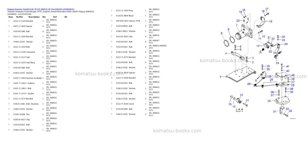 Komatsu saa6d125e-7b s/n 860032-up for hm300-5 Parts catalog cover Page 9 Komatsu saa6d125e-7b s/n 860032-up for hm300-5 Parts catalog cover Page 9