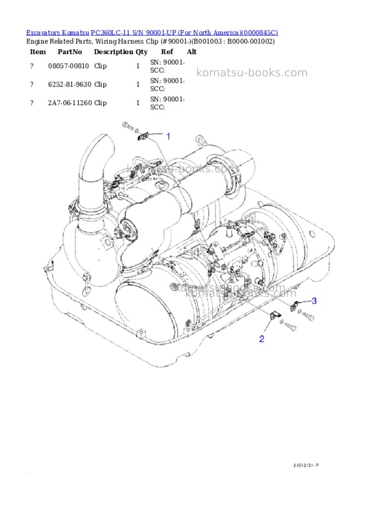 Komatsu PC360LC-11 S/N 90001-UP (For North America) Parts catalog cover Page 2 Komatsu PC360LC-11 S/N 90001-UP (For North America) Parts catalog cover Page 2