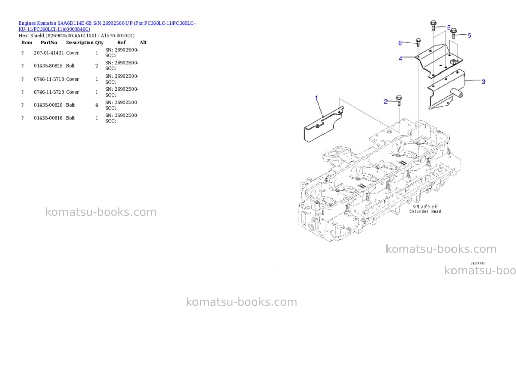 Komatsu saa6d114e-6b s/n 26902500-up for pc360lc-11/pc360lc-ku-11/pc360lci-11 Parts catalog cover Page 10 Komatsu saa6d114e-6b s/n 26902500-up for pc360lc-11/pc360lc-ku-11/pc360lci-11 Parts catalog cover Page 10