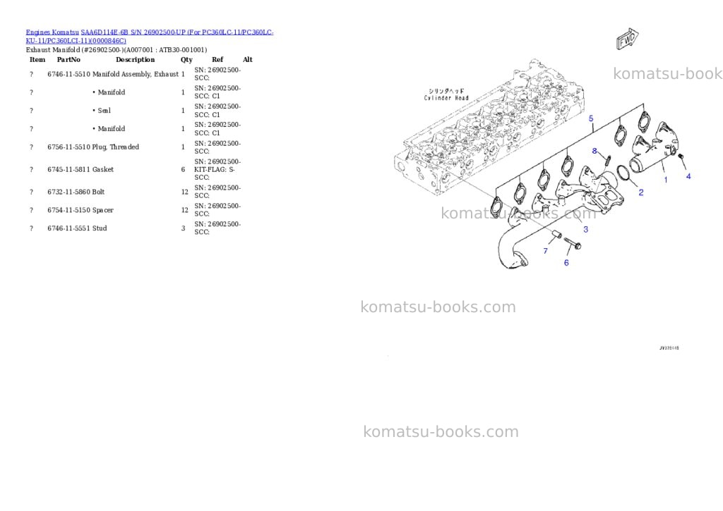 Komatsu saa6d114e-6b s/n 26902500-up for pc360lc-11/pc360lc-ku-11/pc360lci-11 Parts catalog cover Page 6 Komatsu saa6d114e-6b s/n 26902500-up for pc360lc-11/pc360lc-ku-11/pc360lci-11 Parts catalog cover Page 6