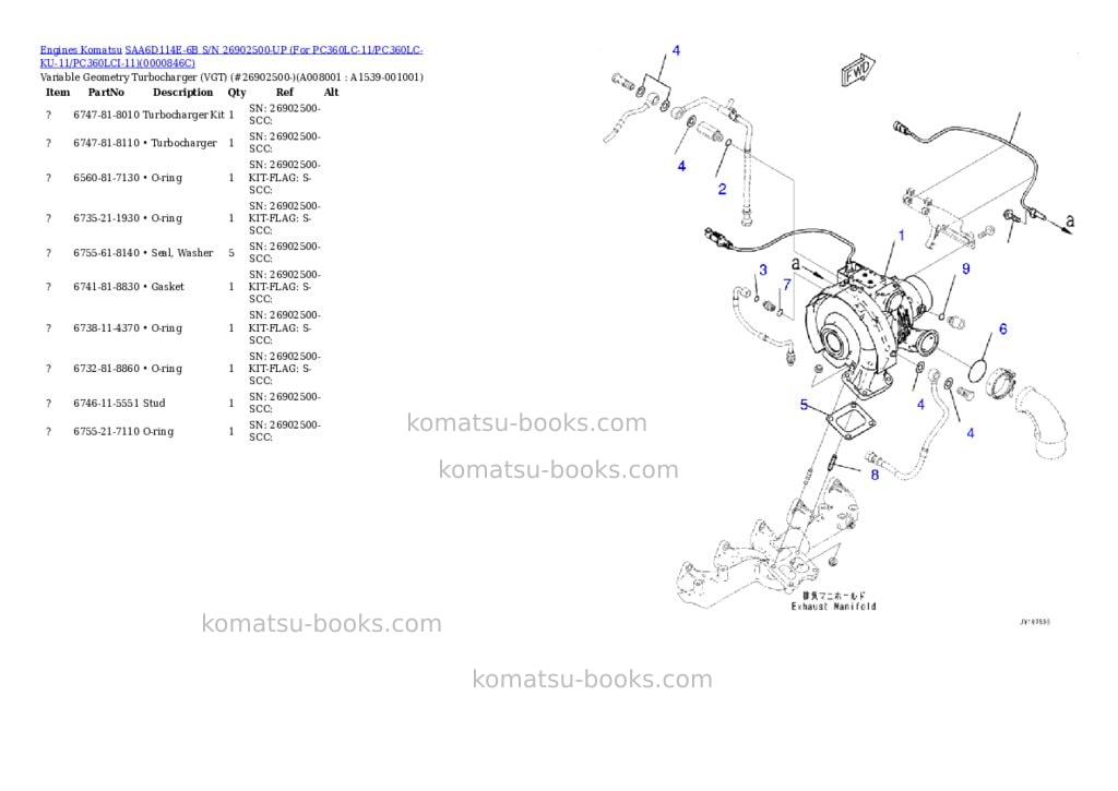 Komatsu saa6d114e-6b s/n 26902500-up for pc360lc-11/pc360lc-ku-11/pc360lci-11 Parts catalog cover Page 7 Komatsu saa6d114e-6b s/n 26902500-up for pc360lc-11/pc360lc-ku-11/pc360lci-11 Parts catalog cover Page 7