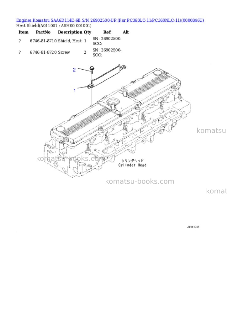Komatsu saa6d114e-6b s/n 26902500-up for pc360lc-11/pc360nlc-11 Parts catalog cover Page 10 Komatsu saa6d114e-6b s/n 26902500-up for pc360lc-11/pc360nlc-11 Parts catalog cover Page 10