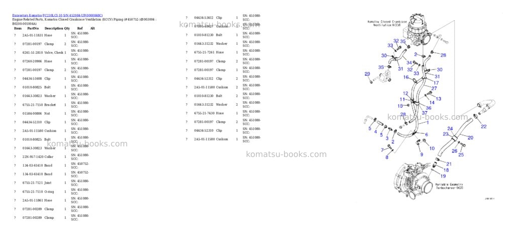 Komatsu pc210lci-10 s/n 452084-up Parts catalog cover Page 7