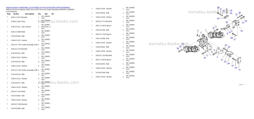 Komatsu saa6d140e-7a s/n 830001-up for d155ax-8/d155axi-8 Parts catalog cover Page 10 Komatsu saa6d140e-7a s/n 830001-up for d155ax-8/d155axi-8 Parts catalog cover Page 10