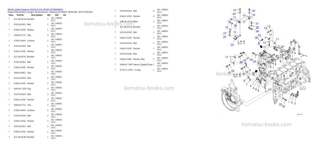 Komatsu wa470-8 s/n 100001-up Parts catalog cover Page 4