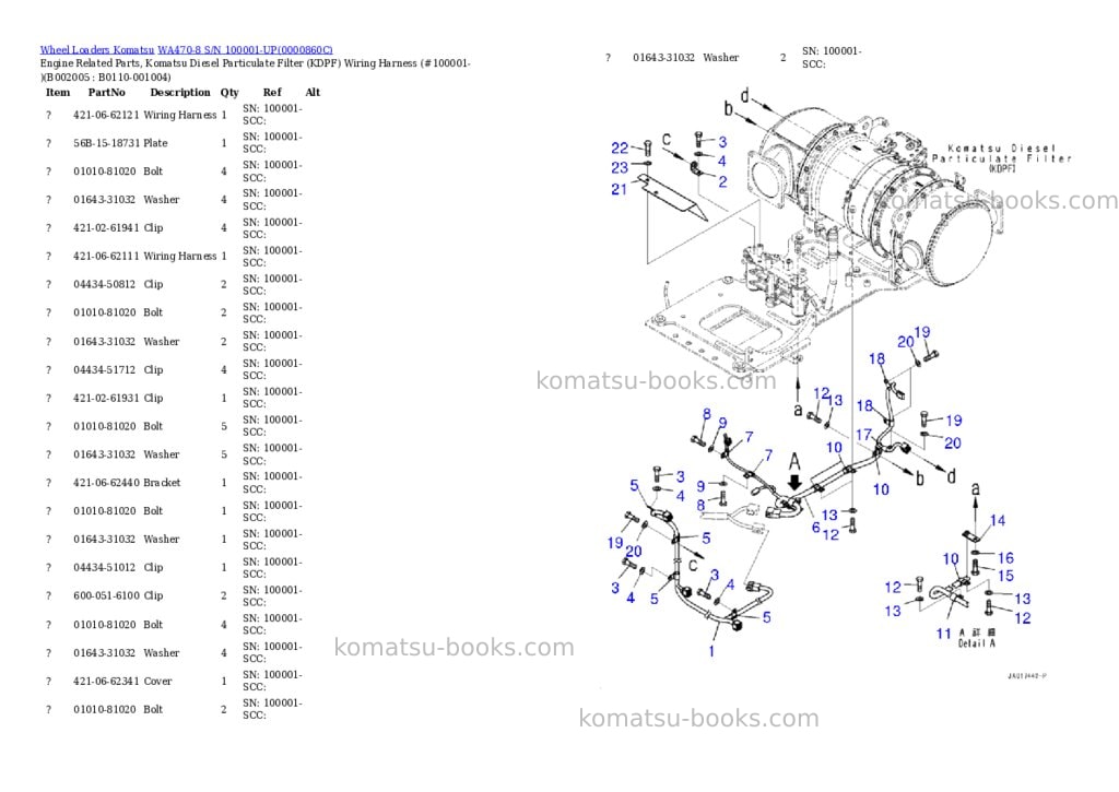 Komatsu wa470-8 s/n 100001-up Parts catalog cover Page 5