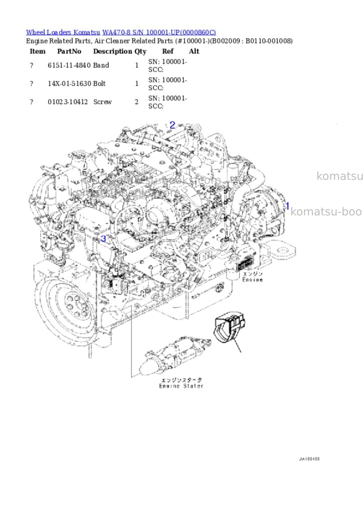 Komatsu wa470-8 s/n 100001-up Parts catalog cover Page 9