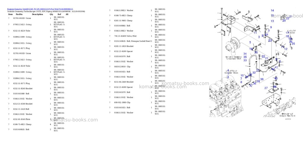 Komatsu saa6d125e-7d s/n 860103-up for wa470-8 Parts catalog cover Page 8