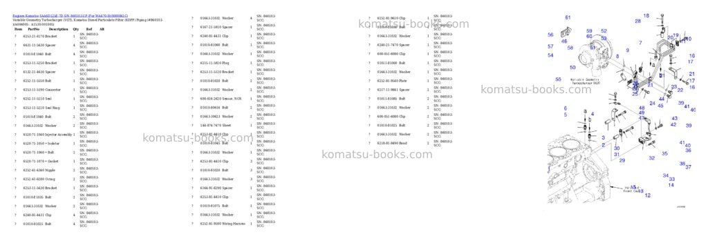 Komatsu saa6d125e-7d s/n 860103-up for wa470-8 Parts catalog cover Page 9